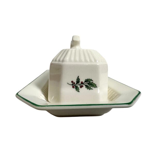 Nikko Japan Christmastime Retired Butter Dish w/Cover-in Box! - Picture 3 of 9